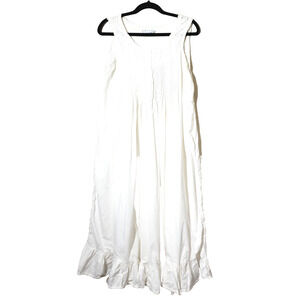 VTG Honors Intimates Nightgown Womens Large 100% Cotton White Victorian Cottage